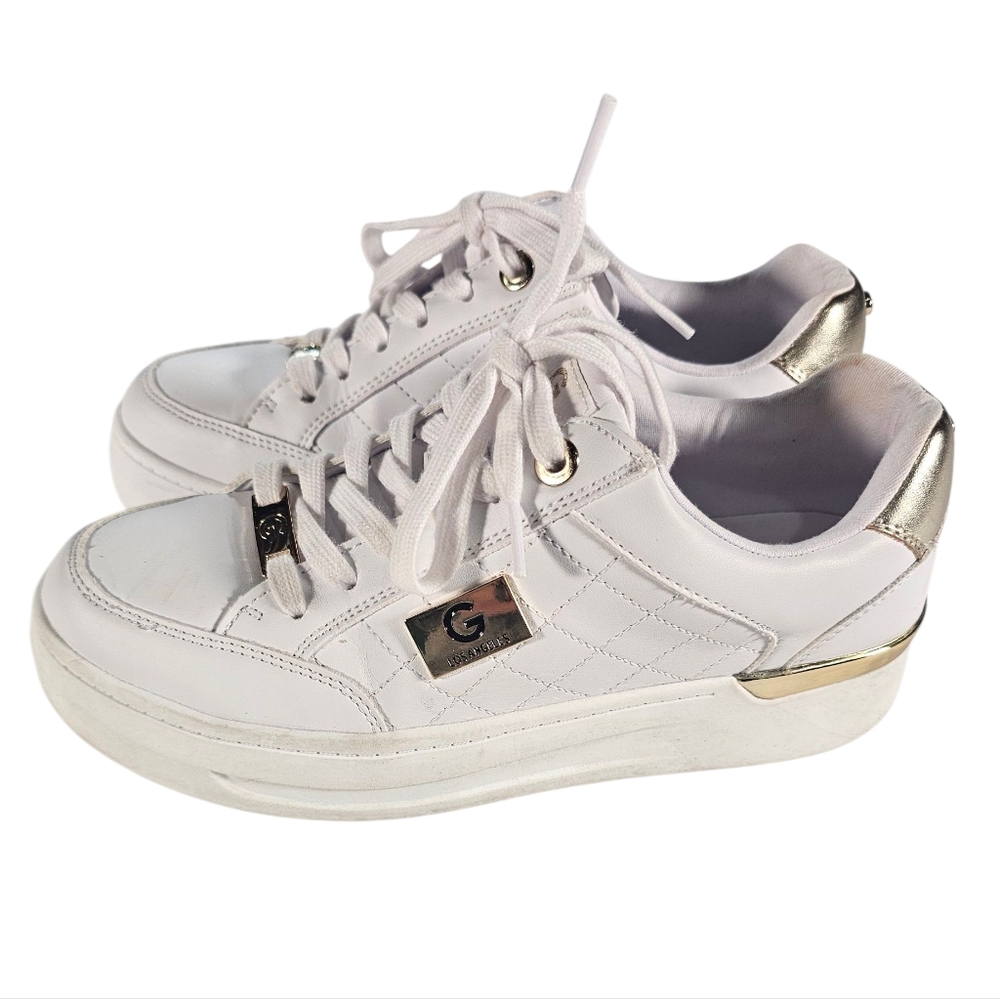 Like New GBG Los Angeles Guess Rigster wedge sneakers lace up Size 9 - Picture 2 of 7